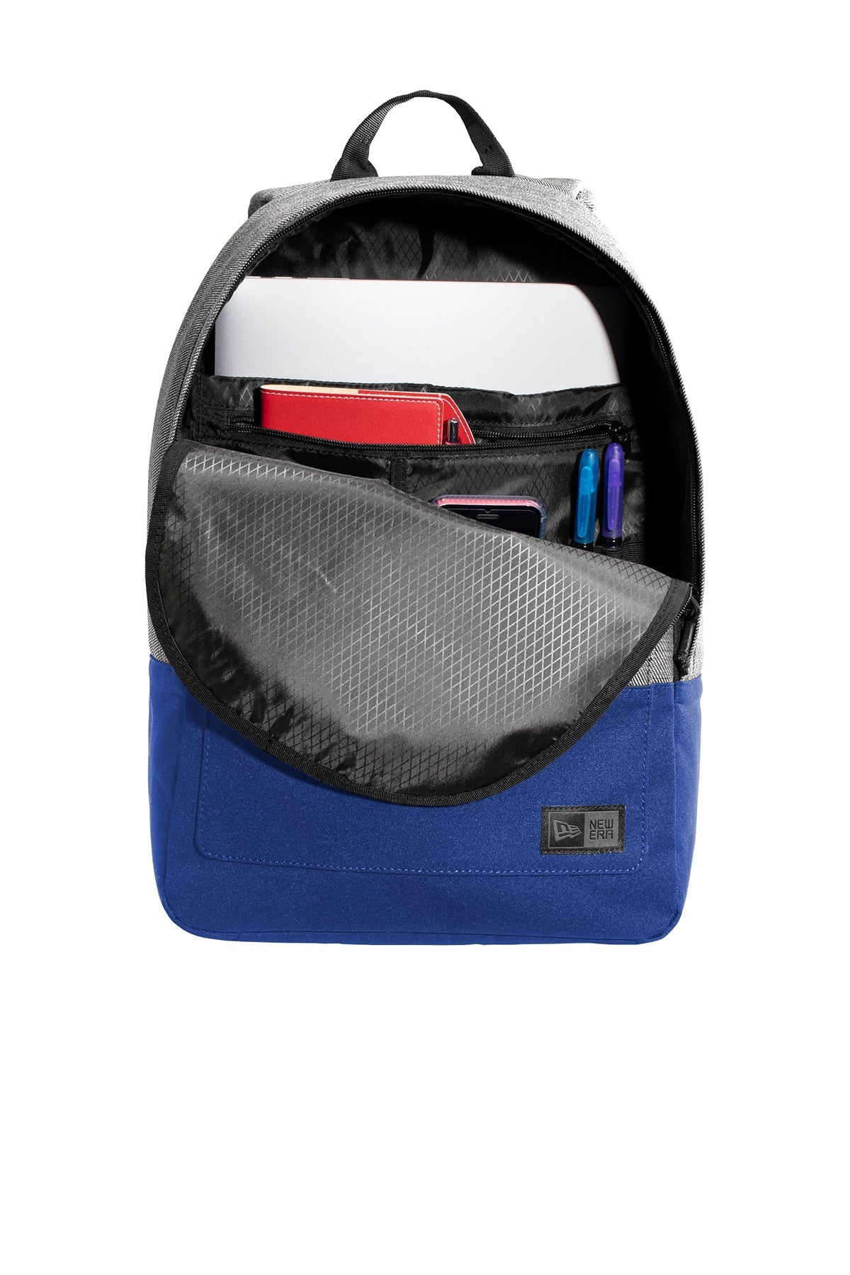 New Era Legacy Custom Backpacks, Grey Twill Heather/ Royal [Orpical Technology Solutions]