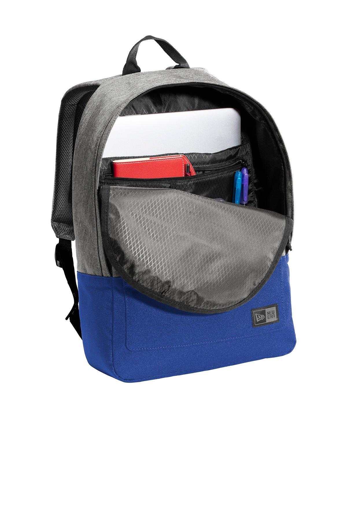 New Era Legacy Custom Backpacks, Grey Twill Heather/ Royal [Orpical Technology Solutions]