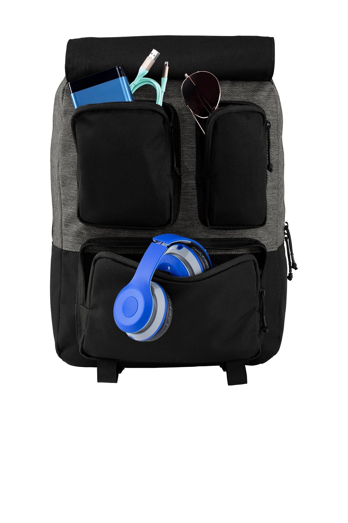 New Era Legacy Custom Backpacks, Black Twill Heather/ Black [Lendware]