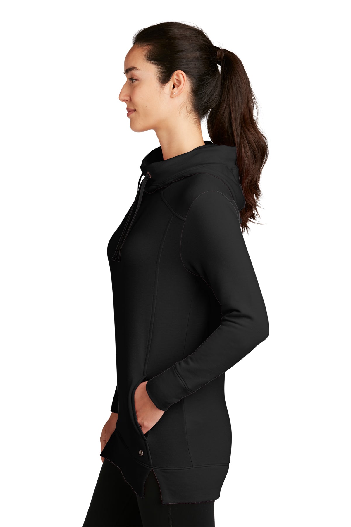 OGIO Ladies Luuma Custom Fleece Hoodies, Blacktop [Horizontal Talent]