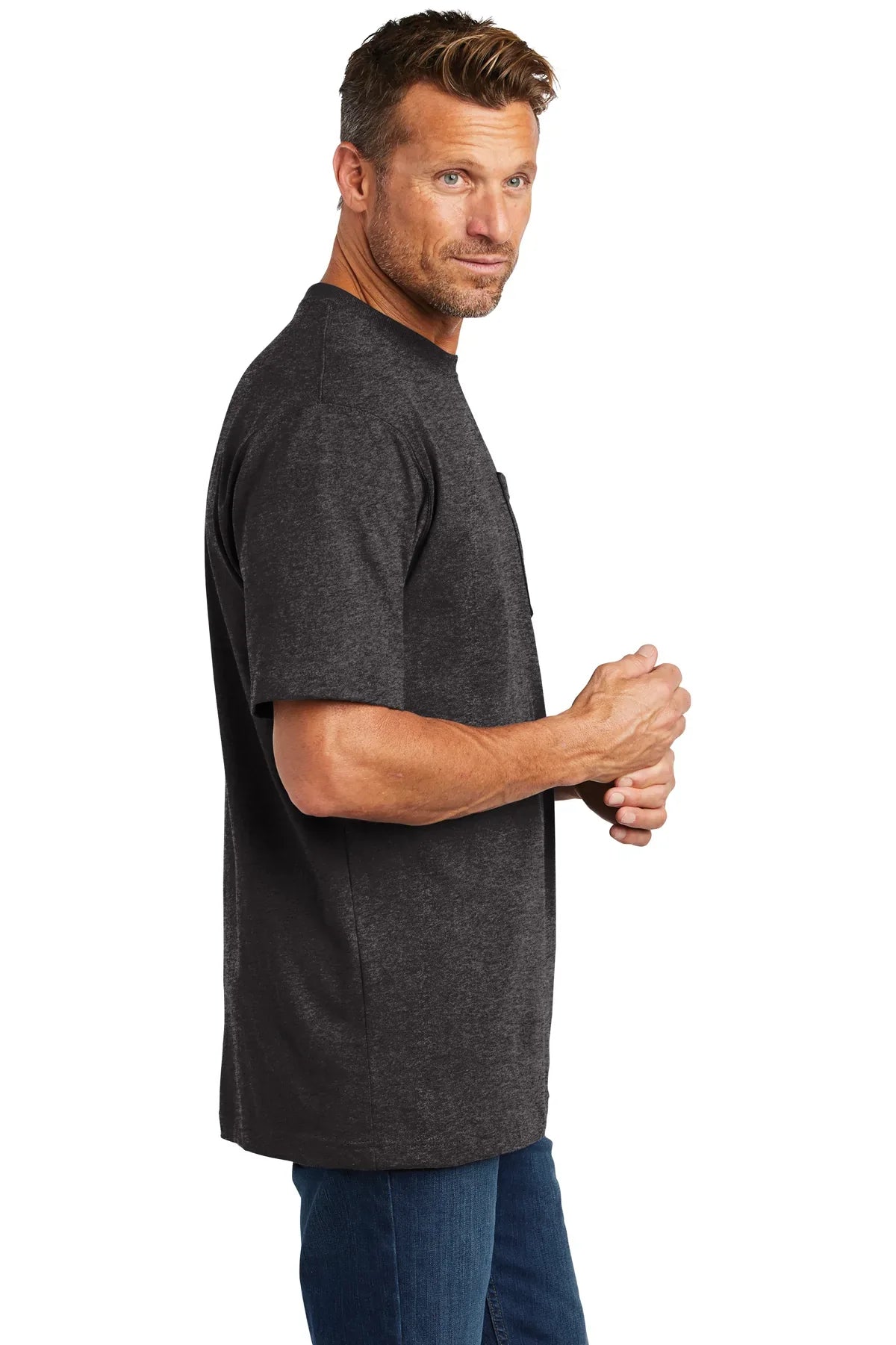 Carhartt Workwear Custom Pockets T-Shirts, Carbon Heather [Milford Mining Company Utah]