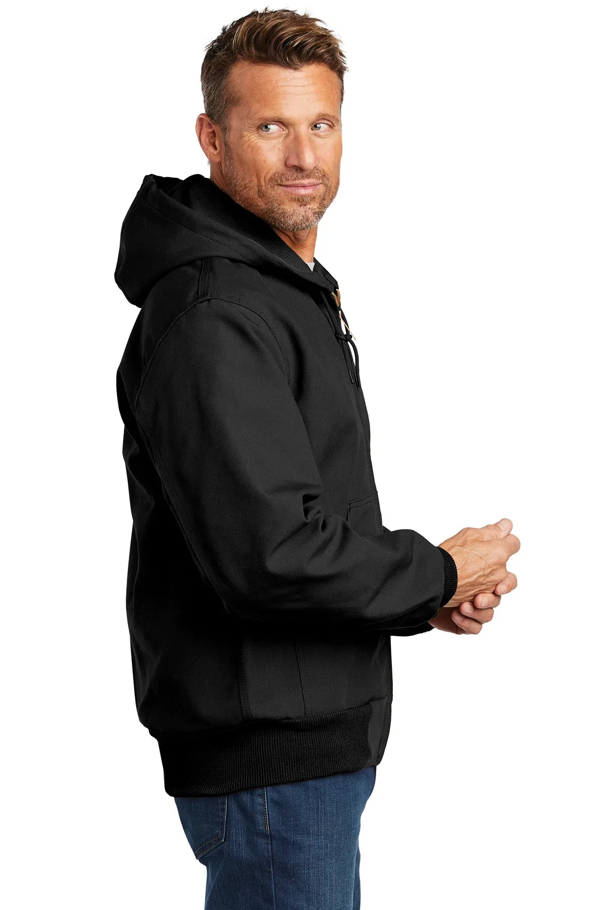 Carhartt Thermal-Lined Duck Custom Jackets, Black [Calvada Surveying Inc]