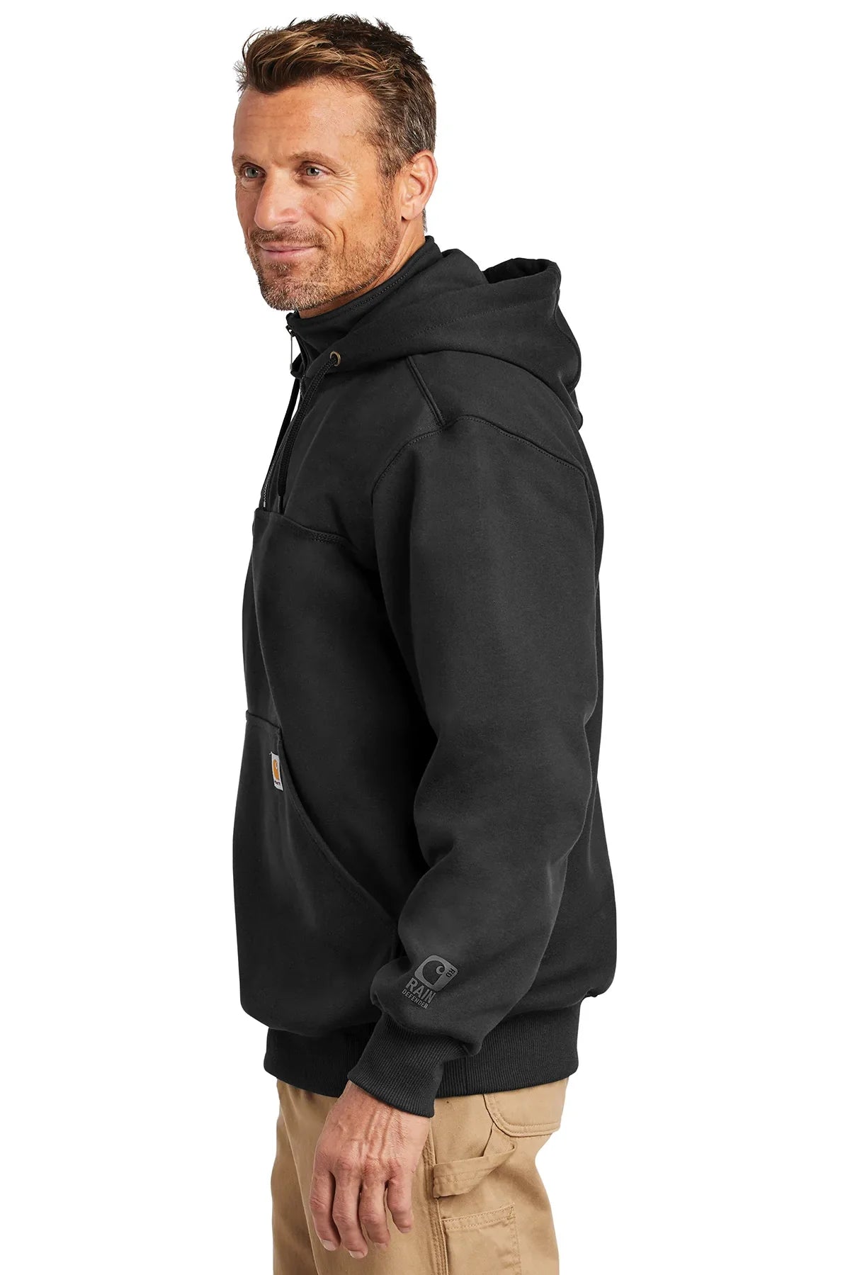 Carhartt Rain Defender Paxton Zip Custom Sweatshirts, Black [Hearthside ]