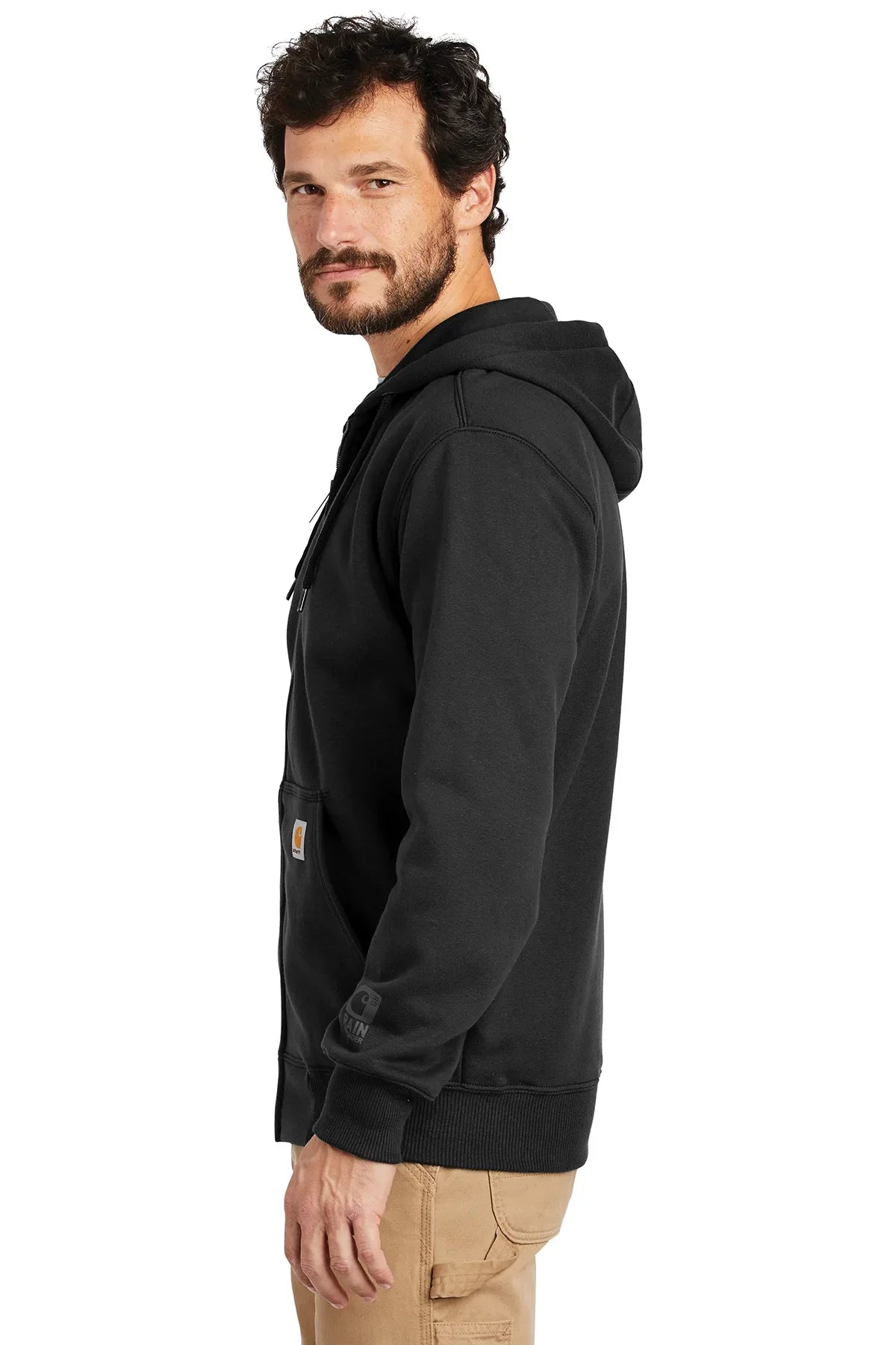 Carhartt Rain Defender Paxton Custom Zip Hoodies, Black [Real8 Group]