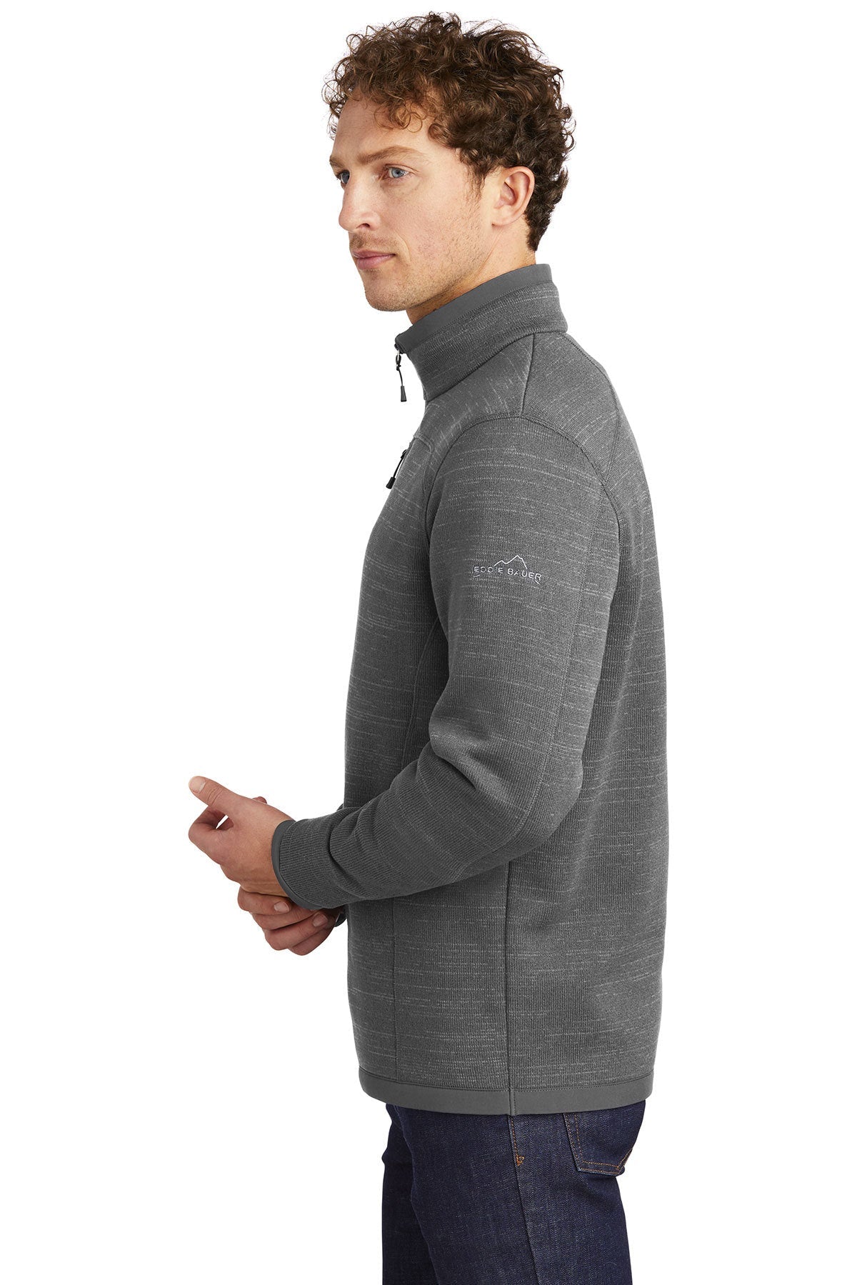 Eddie Bauer Cutsom Fleece Quarter Zips, Dark Grey Heather [FORT Robotics]