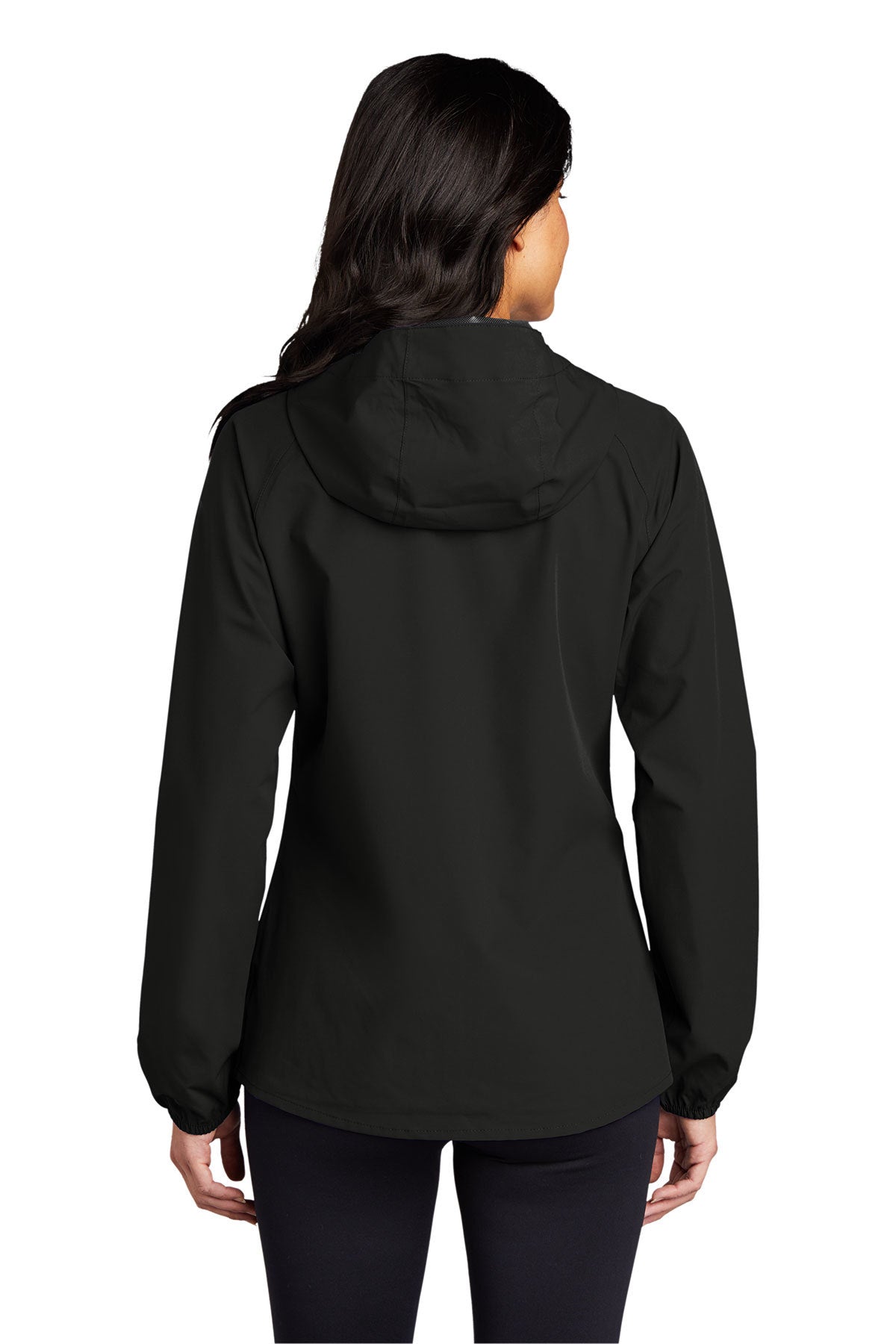 Port Authority Ladies Essential Branded Rain Jackets, Deep Black [Olive Crest]