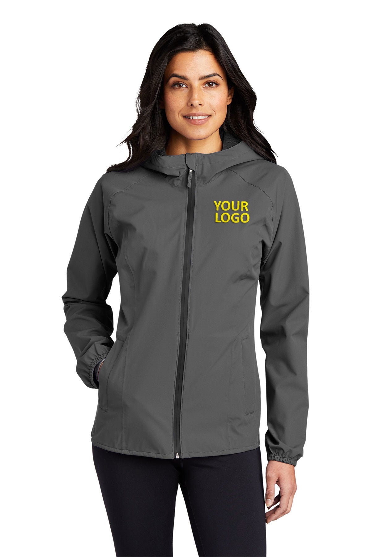 Port Authority Ladies Essential Branded Rain Jackets, Graphite [Orpical Technology Solutions]