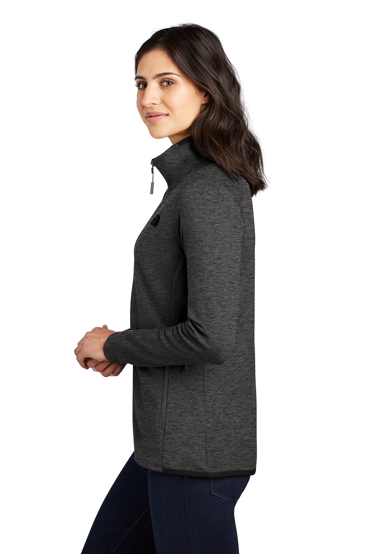 North Face Ladies Skyline Full-Zip Fleece Jacket Dark Grey Heather [Executive Construction]