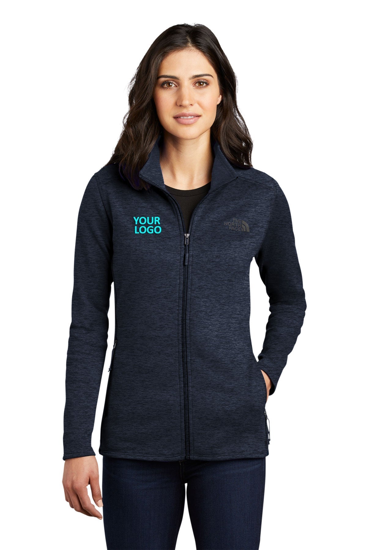 North Face Ladies Skyline Full-Zip Fleece Jacket Urban Navy Heather [Rose Cay Maritime]