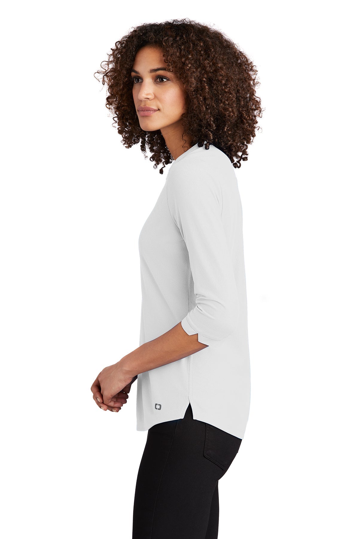 OGIO Ladies Jewel Branded Henleys, Bright White [CommStar Credit Union]