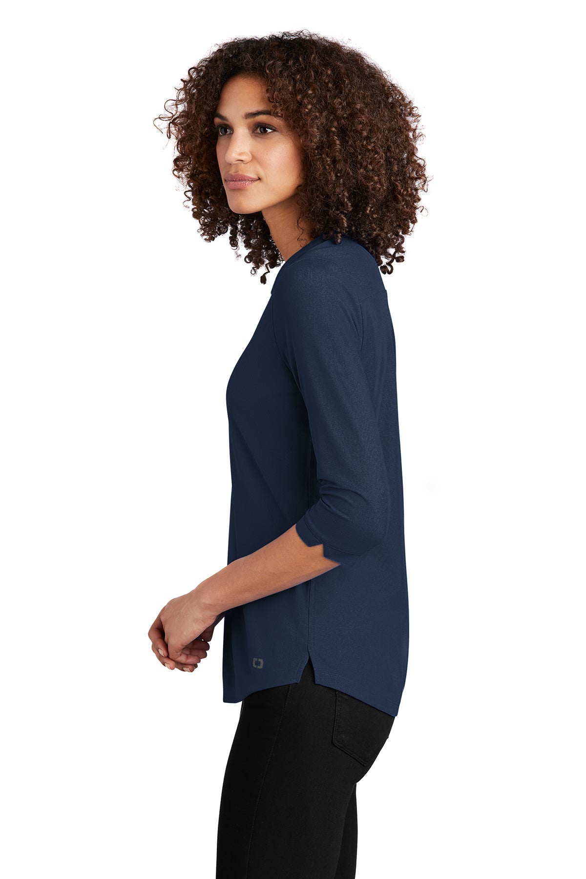 OGIO Ladies Jewel Branded Henleys, Navy [State Bank of Toledo]