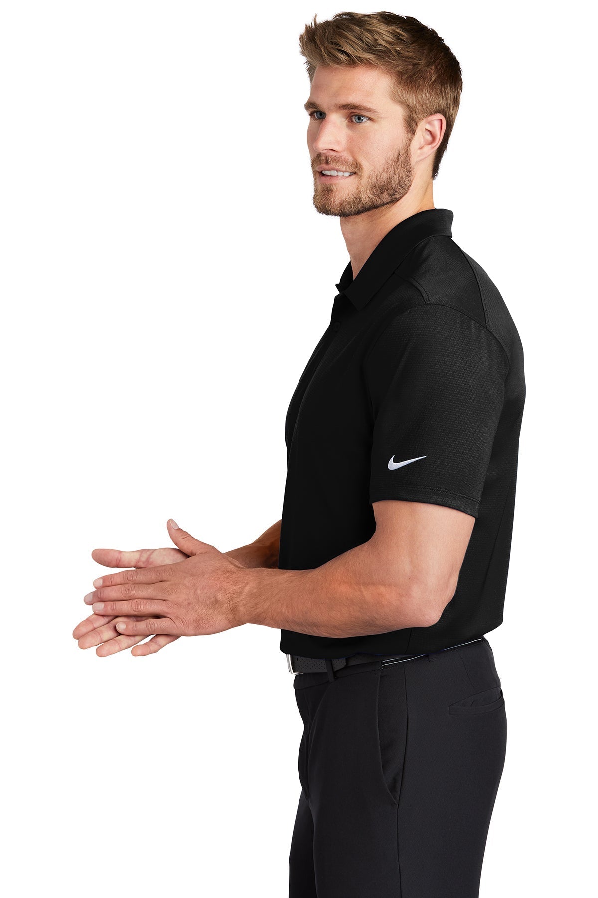 Nike Dry Essential Customized Polos, Black [Woodlake Educational Options]