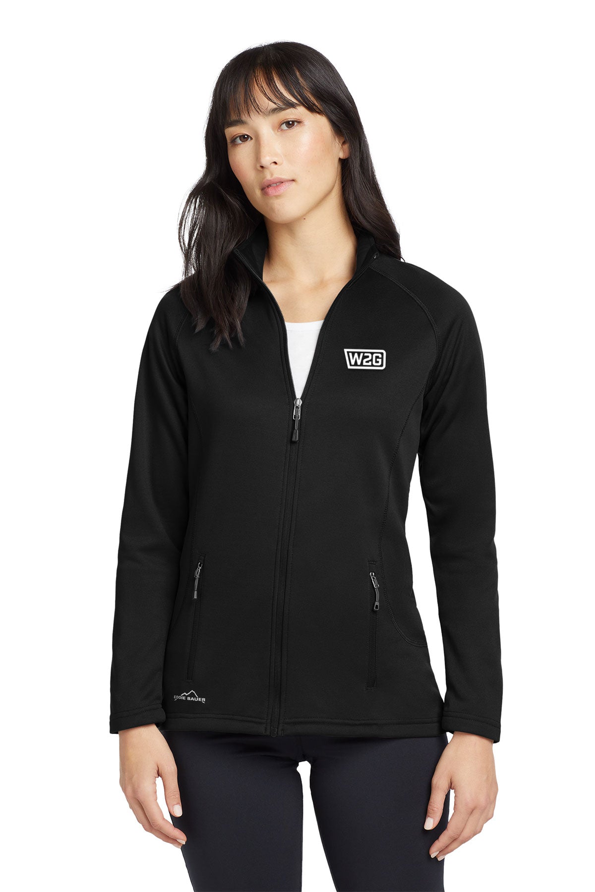Eddie Bauer Ladies Smooth Fleece Custom Layer Jackets, Black [Ware2Go]