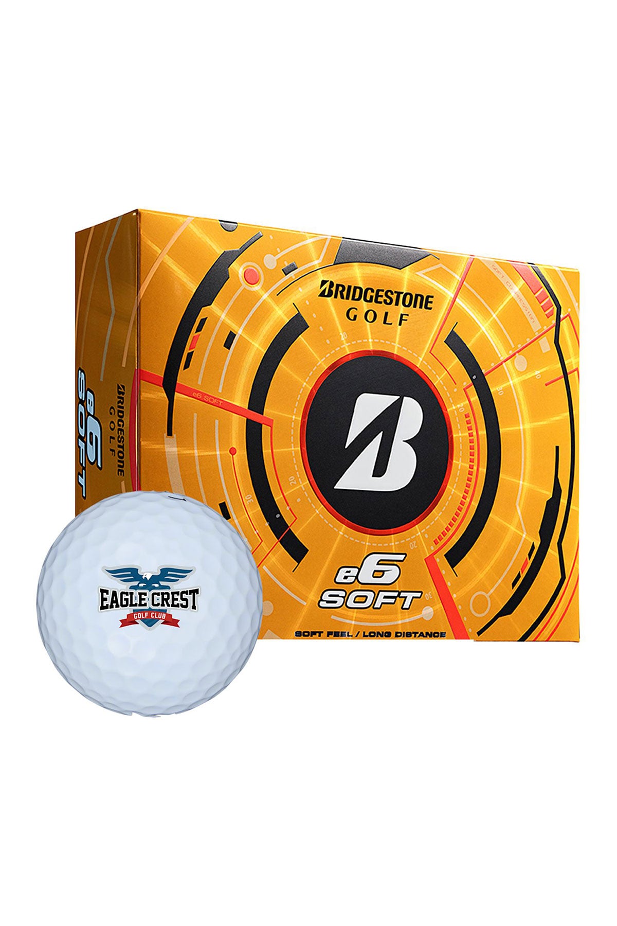 Bridgestone e6 Soft Custom Golf Balls-12 Pack, White