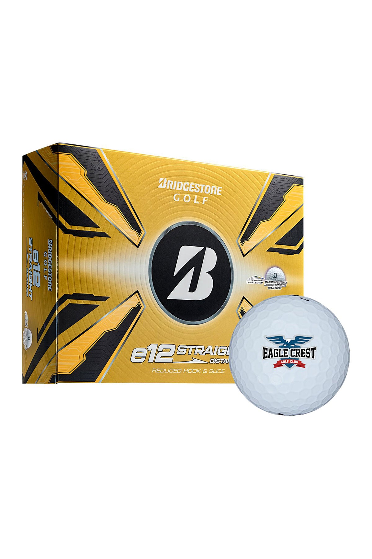 Bridgestone e12 Straight Custom Golf Balls-12 Pack, White