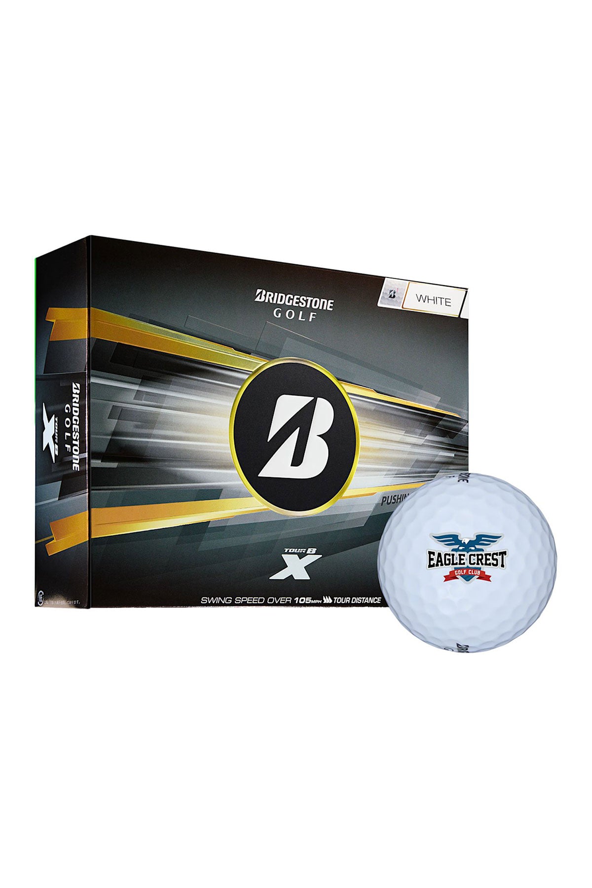 Bridgestone Tour B X Custom Golf Balls-12 Pack, White