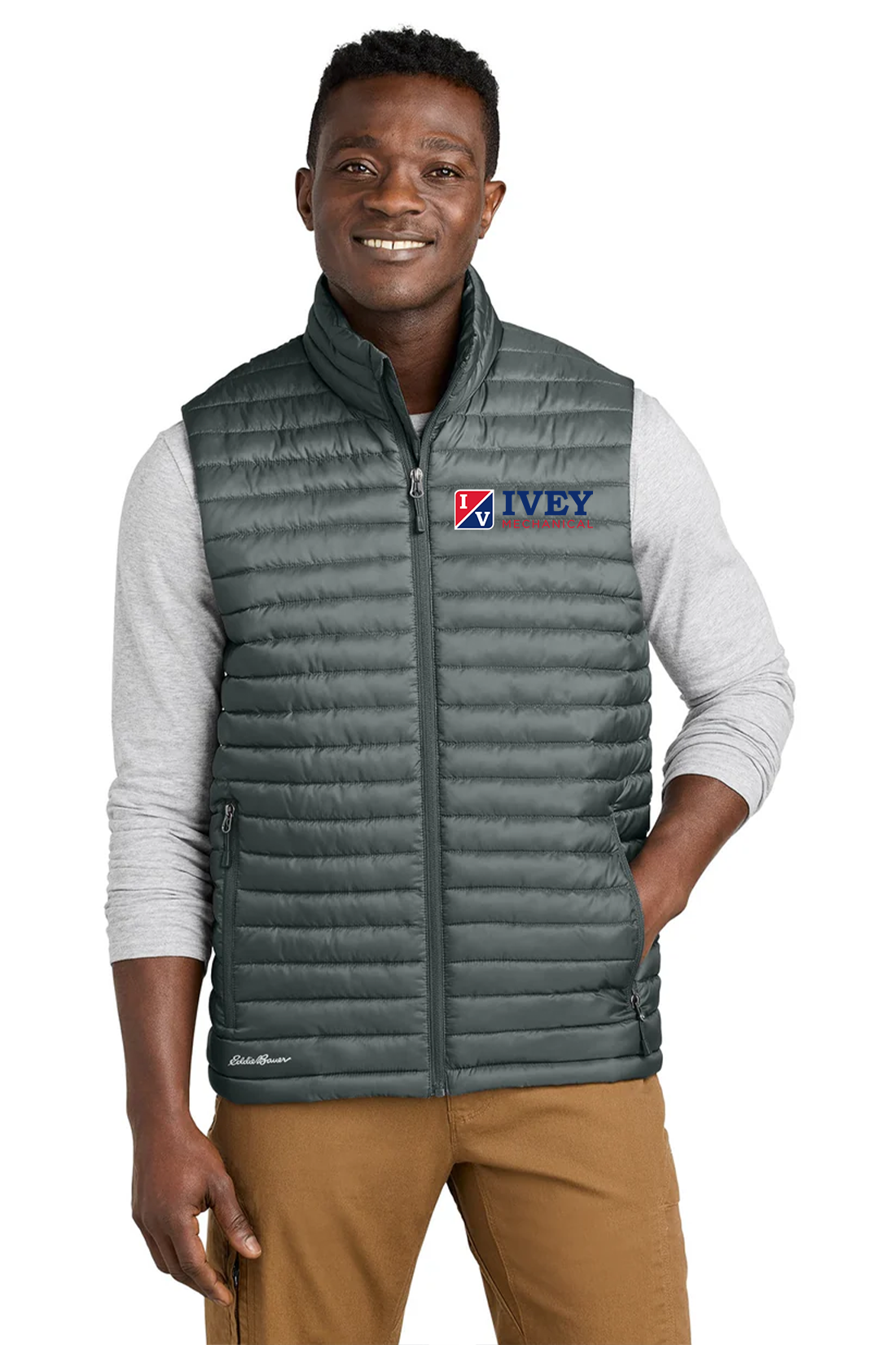 Eddie Bauer Packable Quilted Vest, Metal Grey [Ivey Mechanical Company]