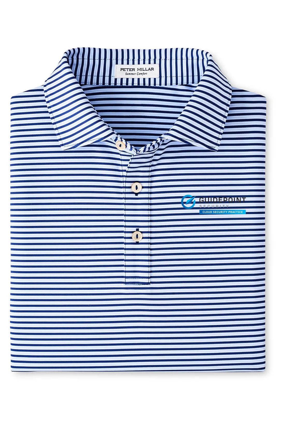 Peter Millar Mens Culver Performance Jersey Polo, Sport Navy [GuidePoint Security Cloud Security]