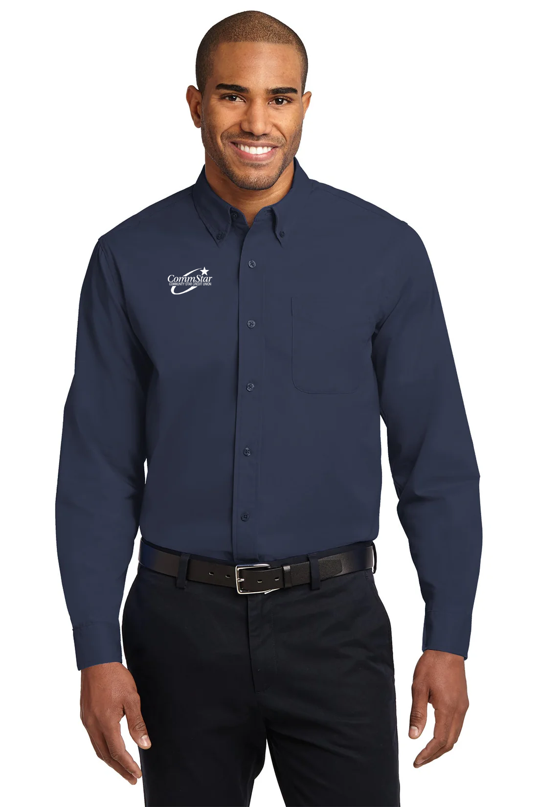Port Authority Easy Care Shirt, Navy/Light Stone [CommStar Credit Union]