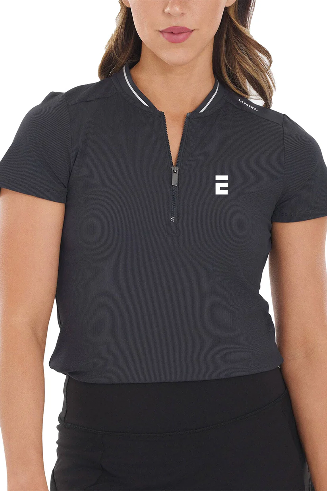 UNRL Amelia Short Sleeve Polo, Nine Iron [Executive Construction]