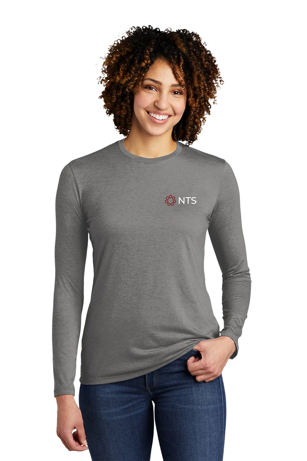 Allmade Women's Tri-Blend Long Sleeve Tee, Aluminum Grey [NexTech Solutions]