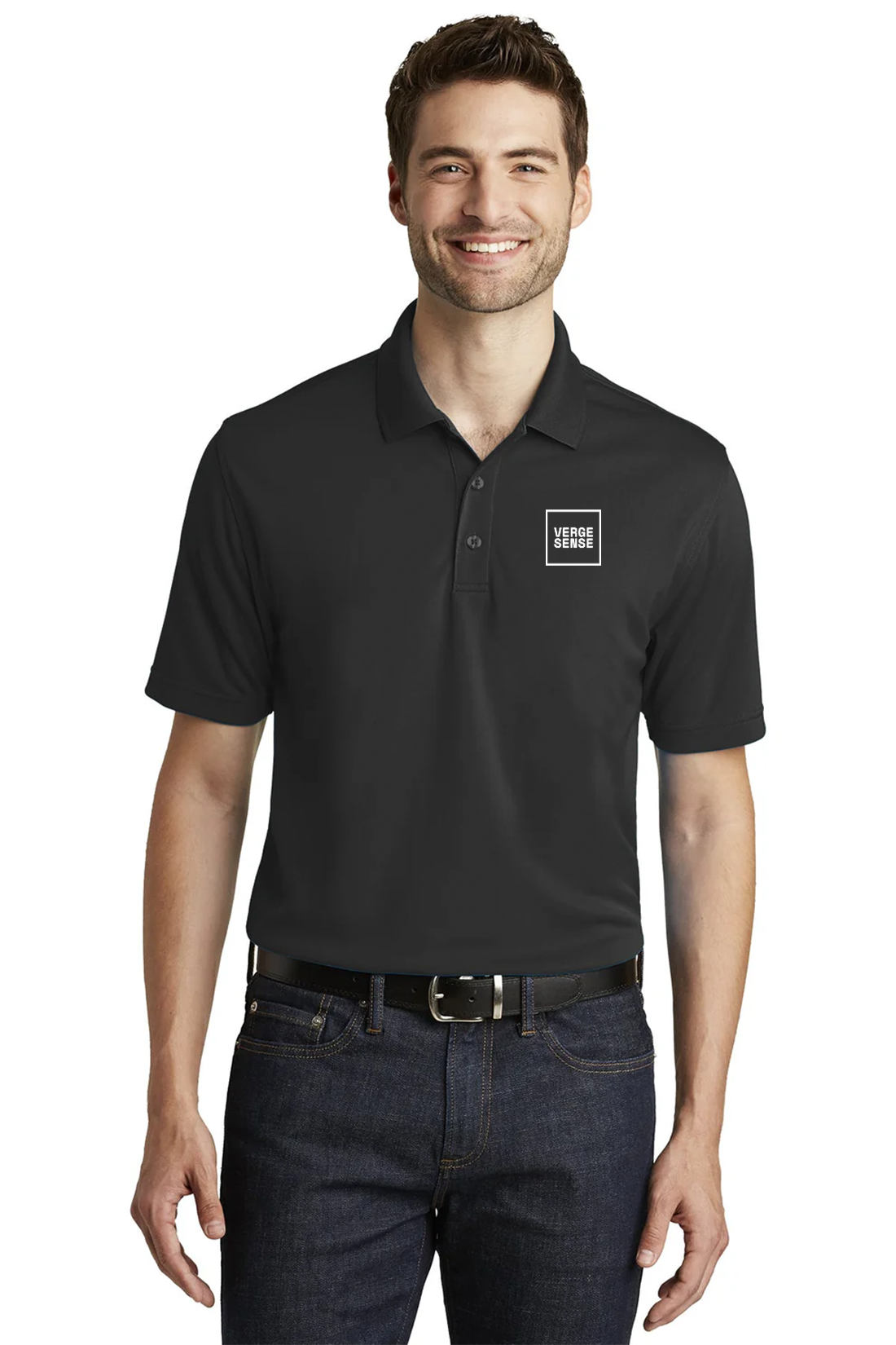 Port Authority Dry Zone UV Micro-Mesh Polo, Deep Black [VergeSense]