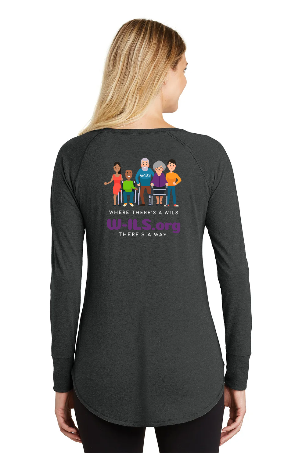 District Made Ladies Perfect Tri Long Sleeves, Black Frost [WILS]
