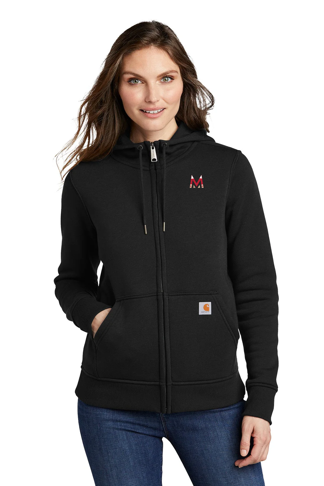 Carhartt Womens Clarksburg Full-Zip Hoodie, Black [Milford Mining Company Utah]