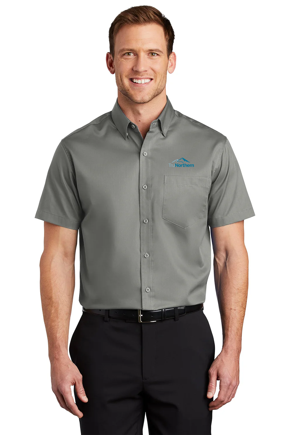 Port Authority Short Sleeve SuperPro Twill Shirt, Monument Grey [TruNorthern]