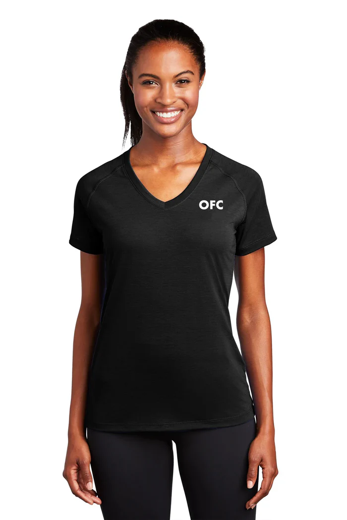 Sport-Tek Ladies Ultimate Performance V-Neck, Black [Oregon Founders Club]
