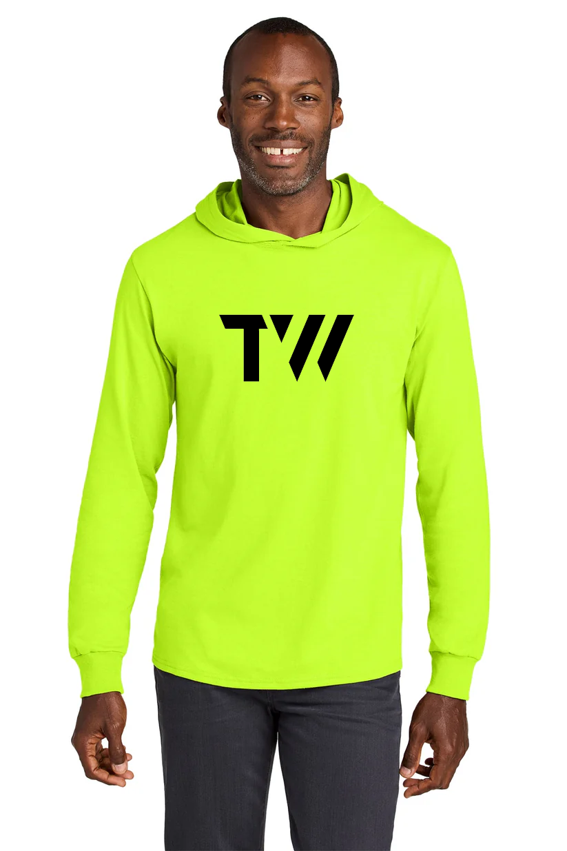 Jerzees Classics Unisex Cotton Long Sleeve Hooded T-Shirt, Safety Green [DGN Enterprise]
