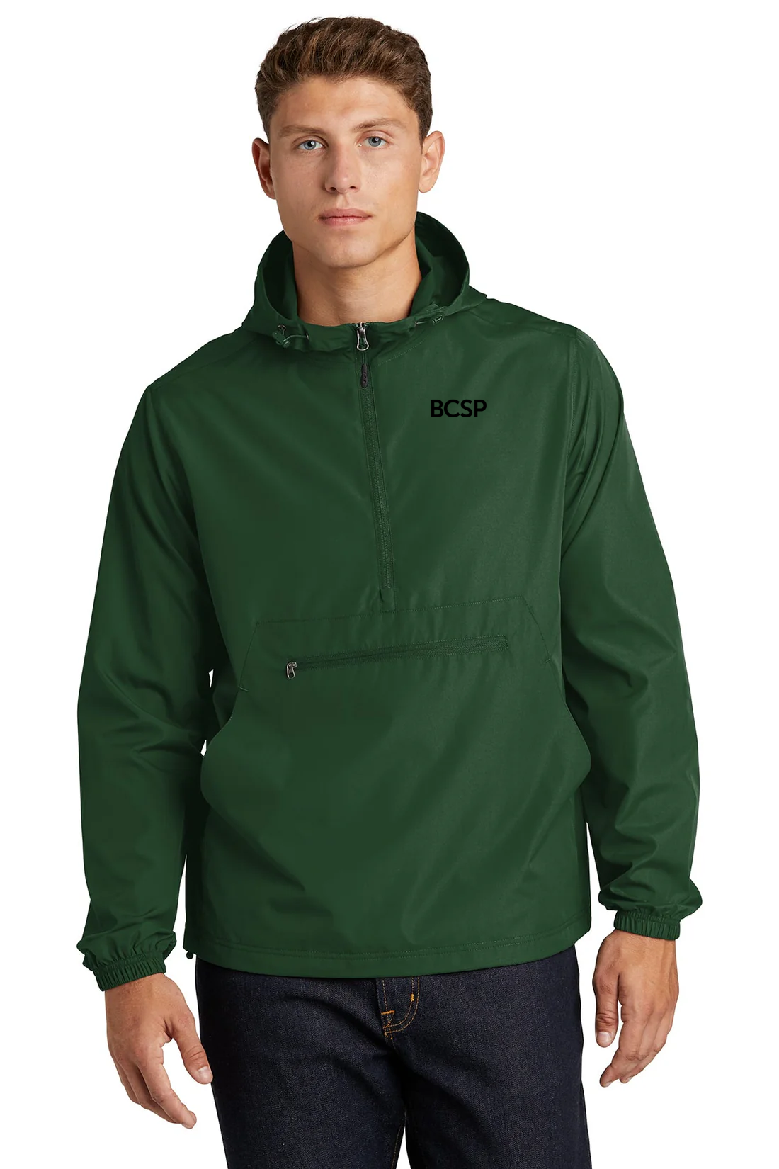 Sport-Tek Packable Anorak Jacket, Forest Green [BCSP]