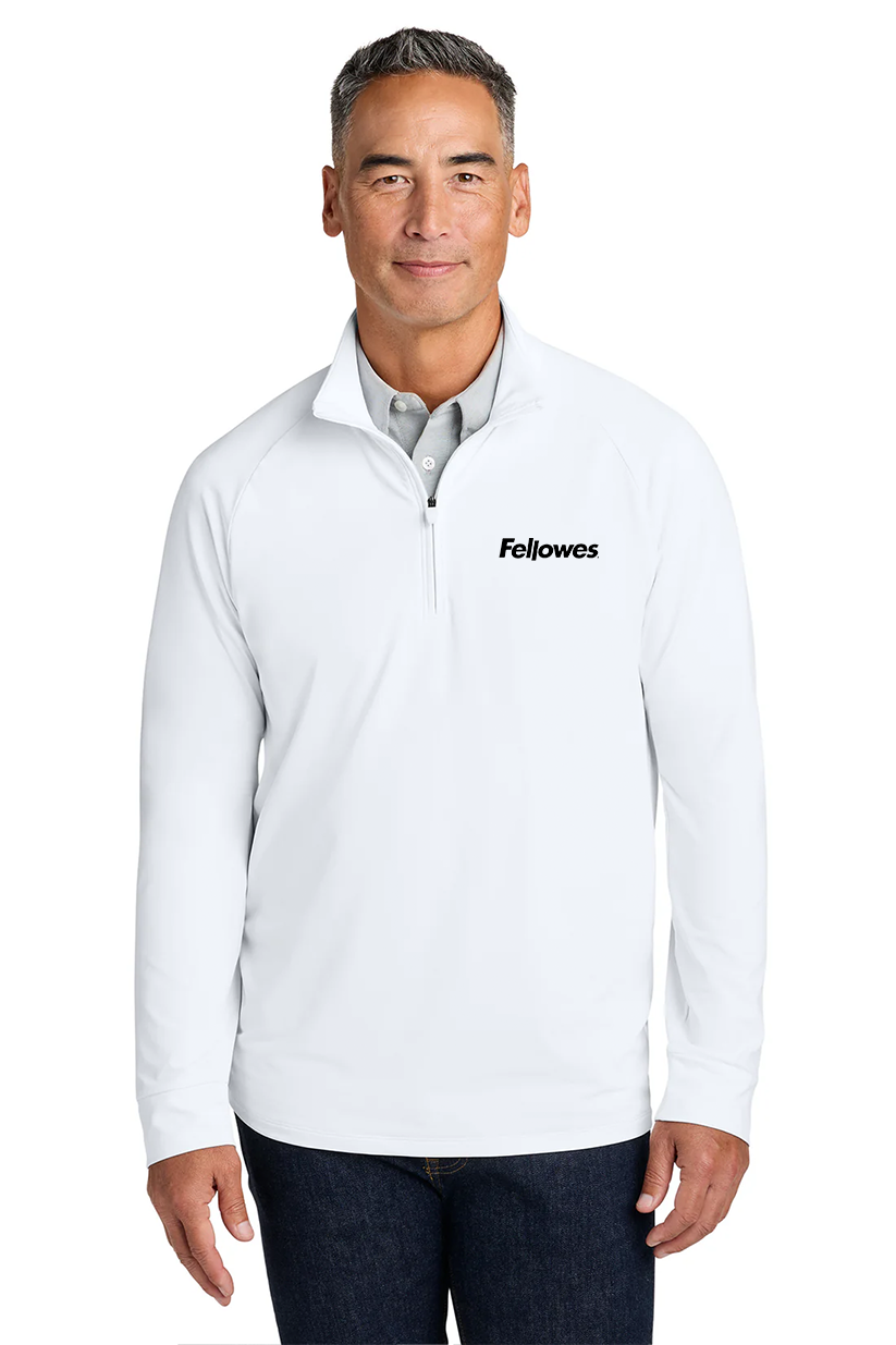 Brooks Brothers Luxe Performance 1/4-Zip, White [Fellowes Brands]