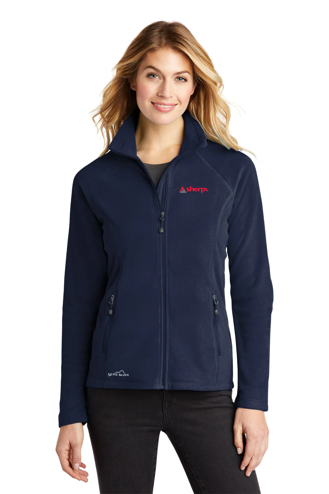 Eddie Bauer Ladies Microfleece Jacket, Navy [Sherpa LLC]