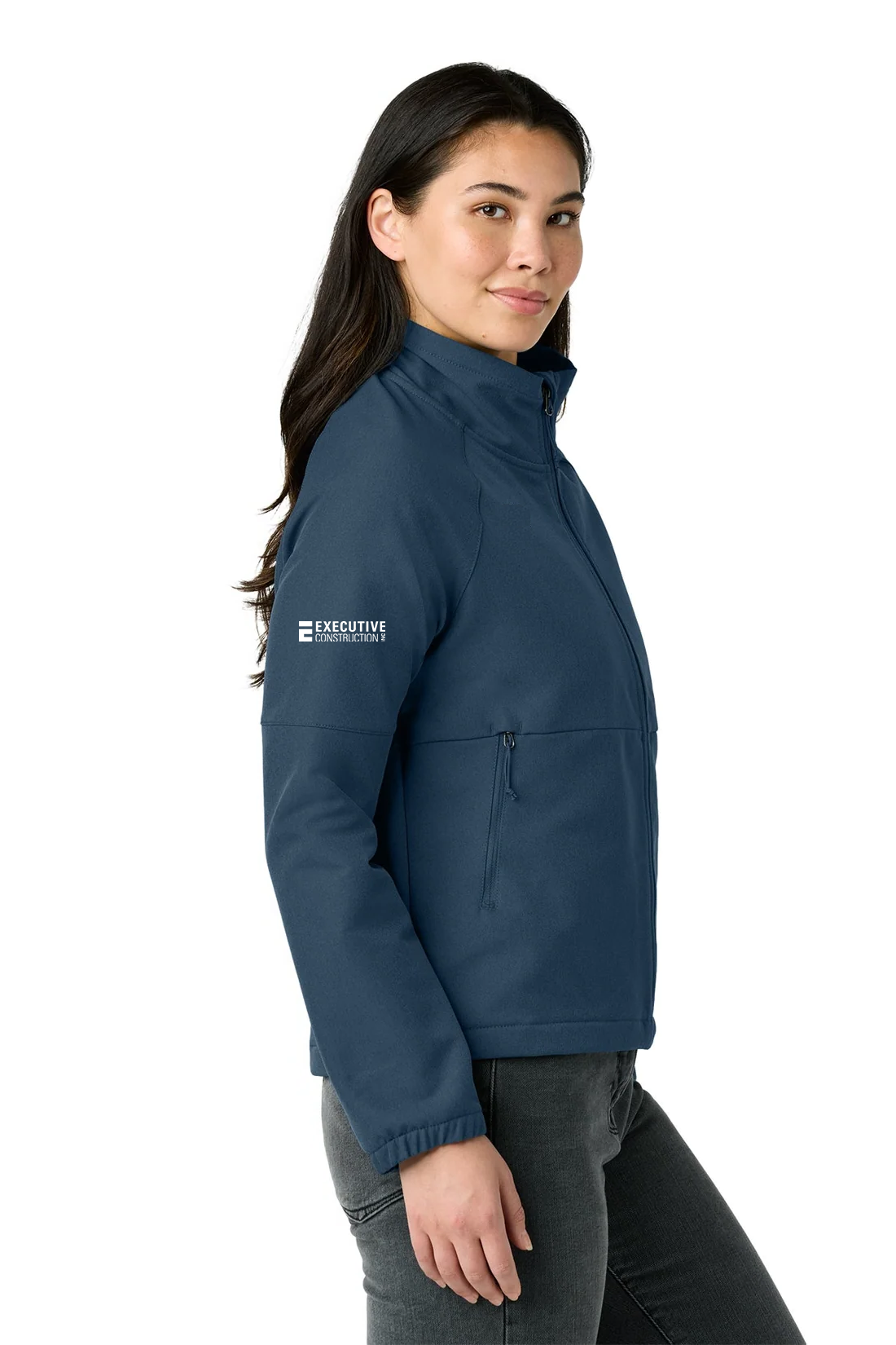 The North Face Womens Barr Lake Soft Shell Jacket, Shady Blue Dark Heather [Executive Construction]