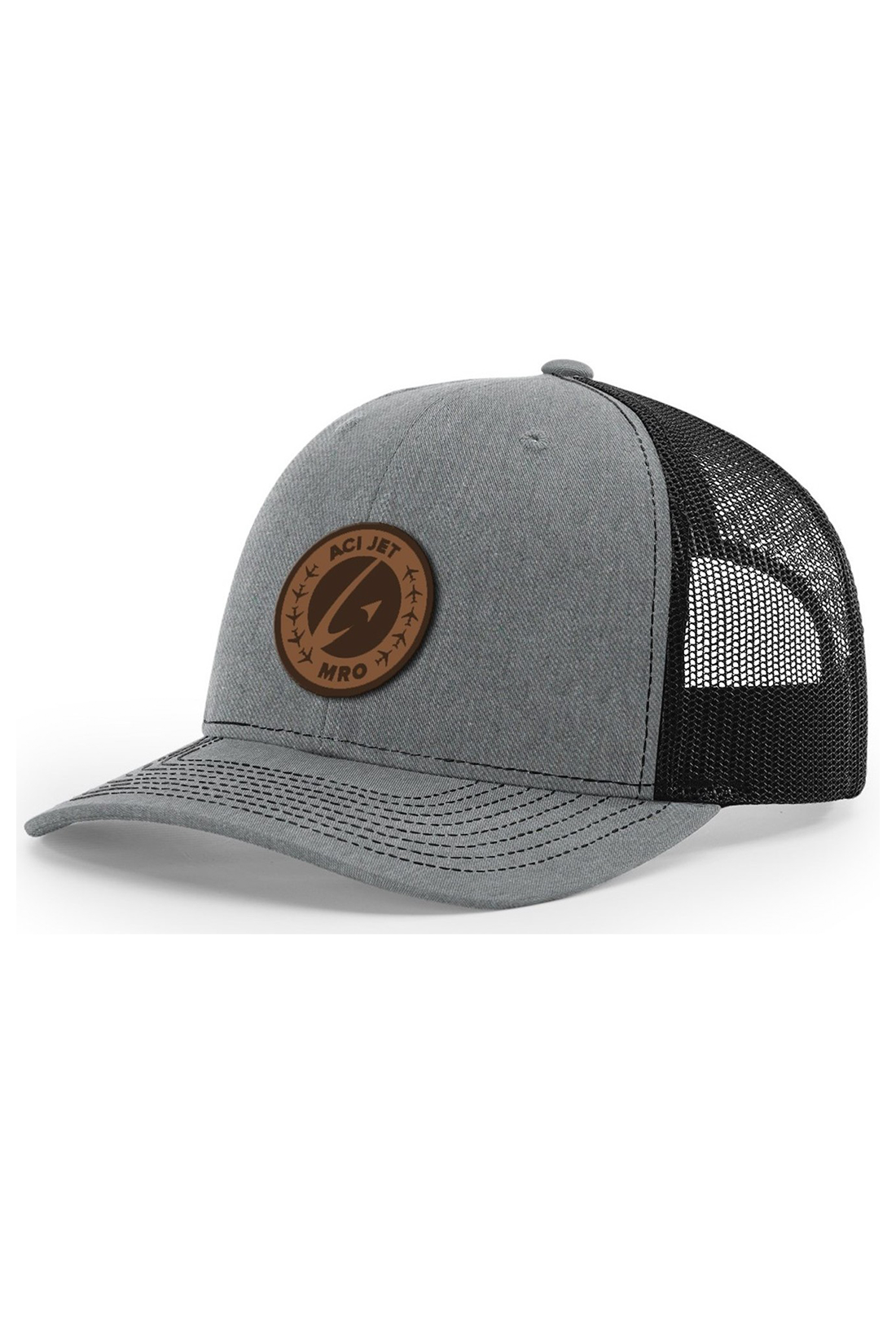 Richardson Snapback Trucker Cap, Heather Grey Black [ACI Jet]