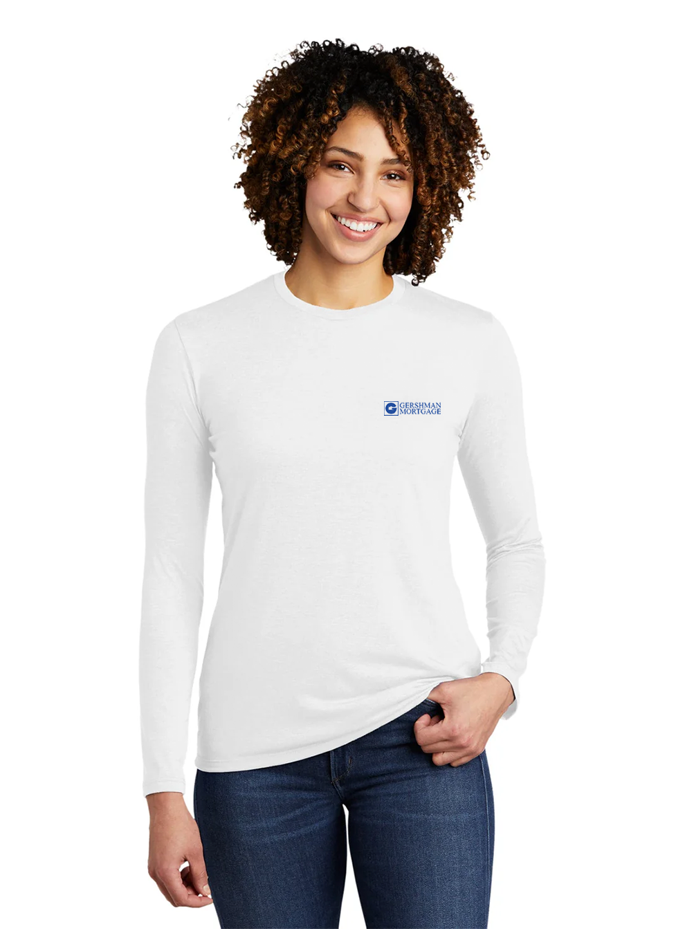 Allmade Women's Tri-Blend Long Sleeve Tee, Fairly White [Gershman Mortgage]