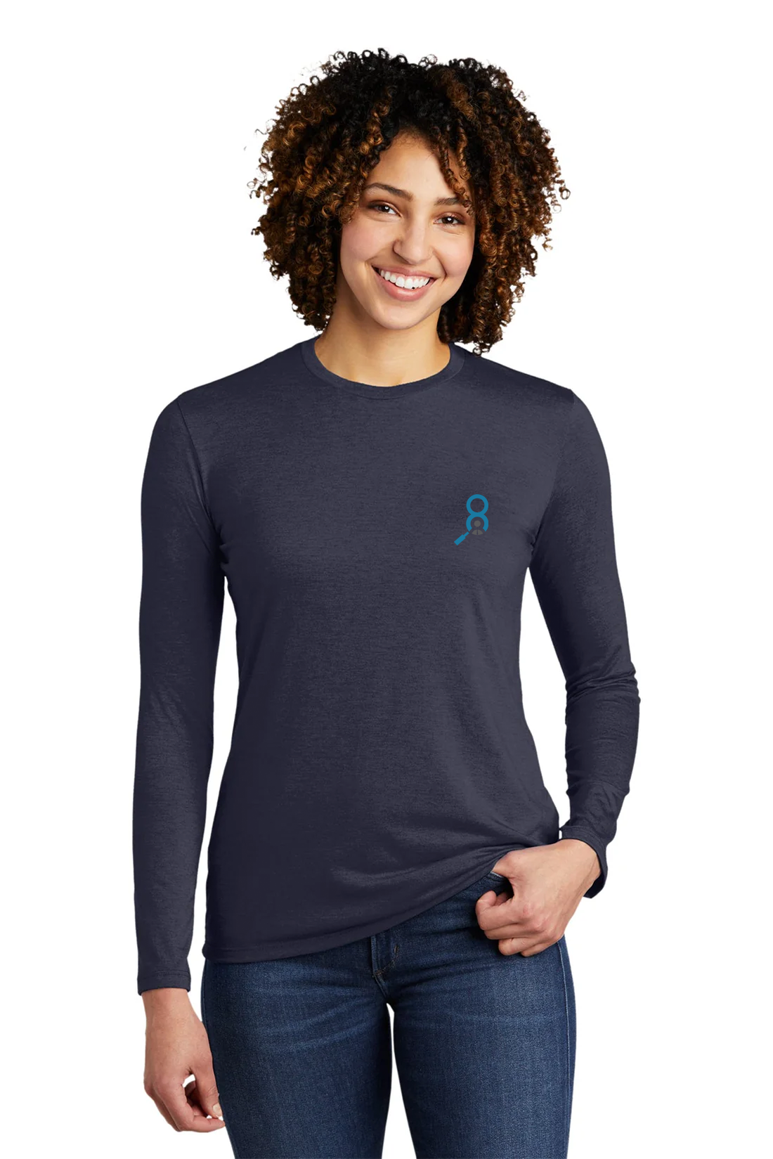 Allmade Women's Tri-Blend Long Sleeve Tee, Rebel Blue [Real8 Group]