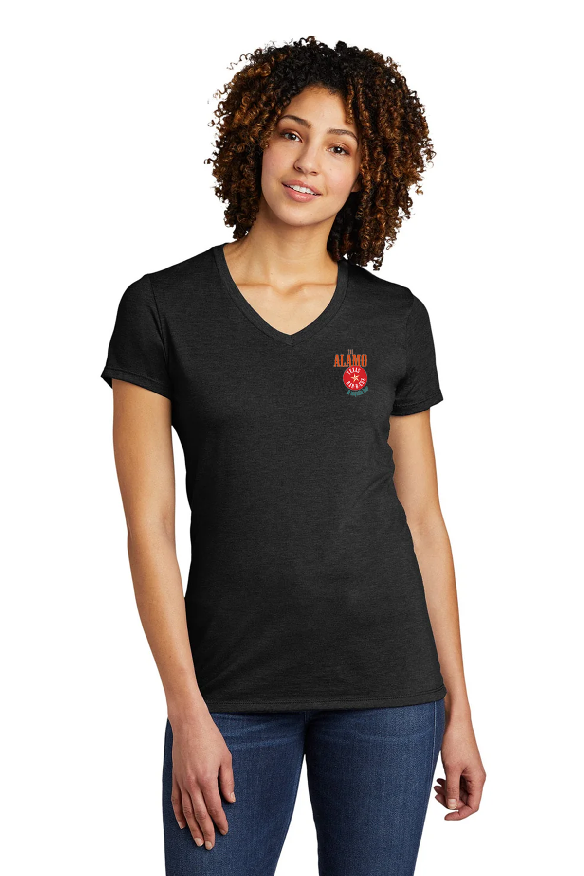 Allmade Women's Tri-Blend V-Neck Tee, Space Black [Mariano Restaurant Group]