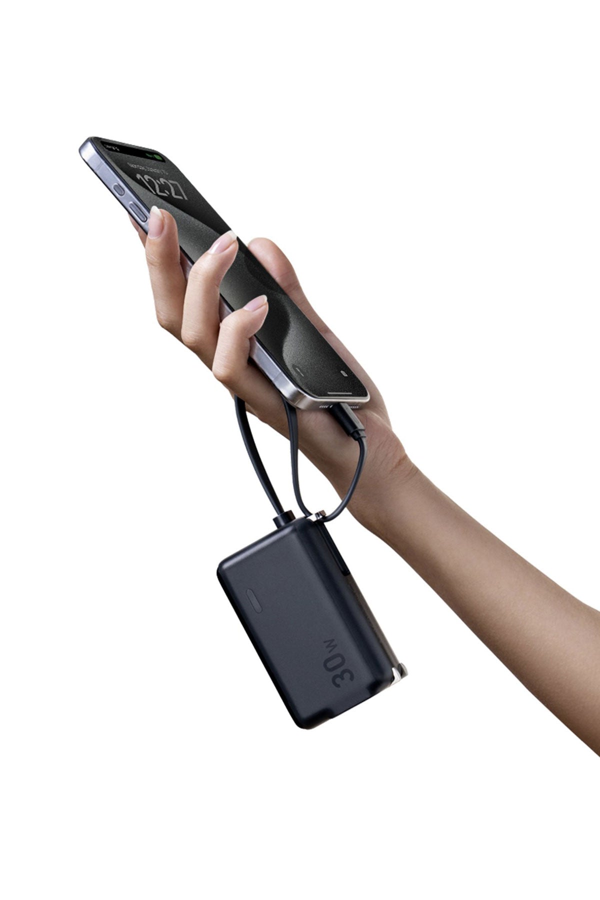 Anker Custom Power Bank USB-C Charging Block 30W Fusion Built-In Cable, Black