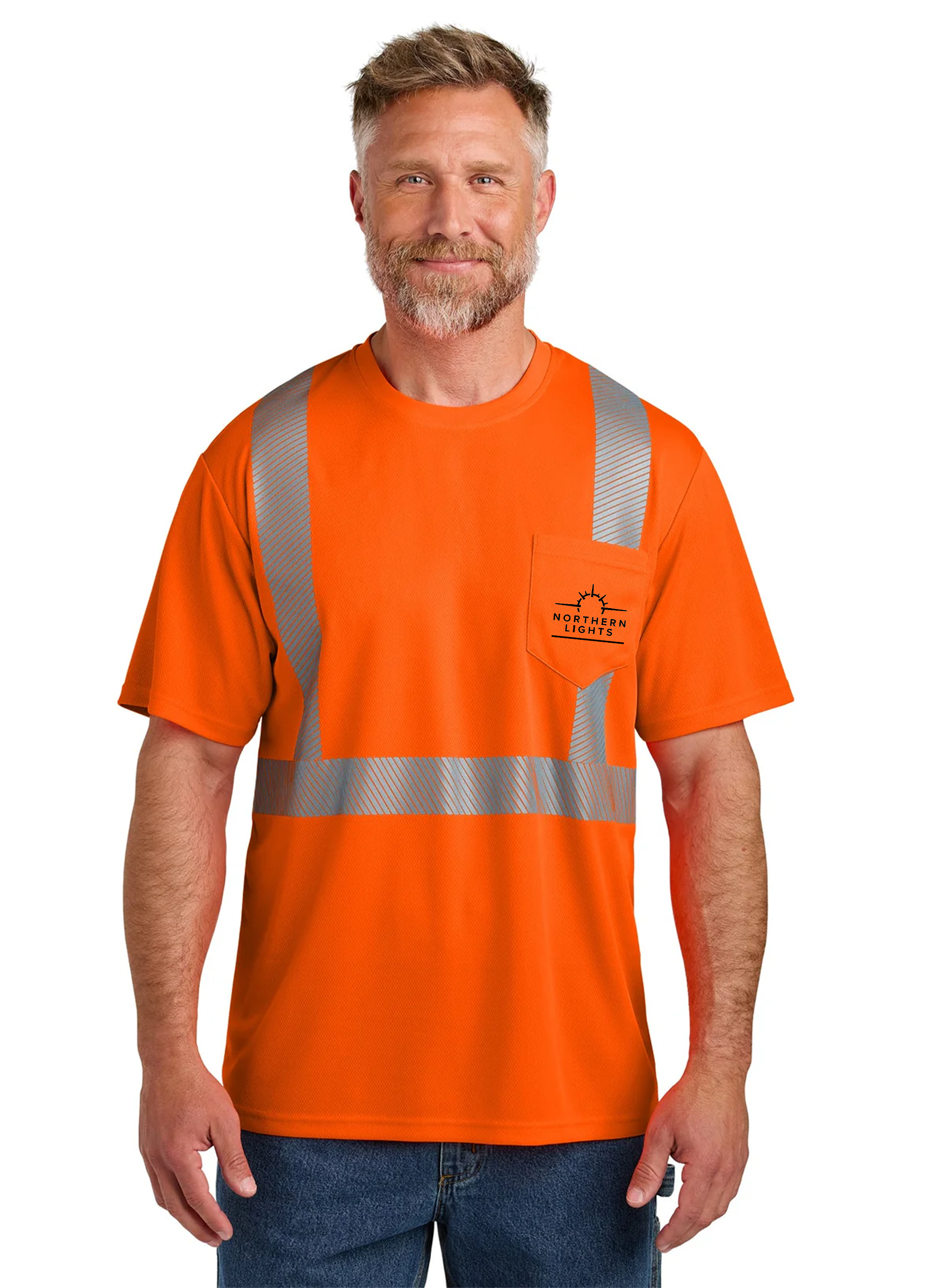CornerStone ANSI 107 Class 2 Segmented Tape Tee, Safety Orange [Northern Lights Locating & Inspection]