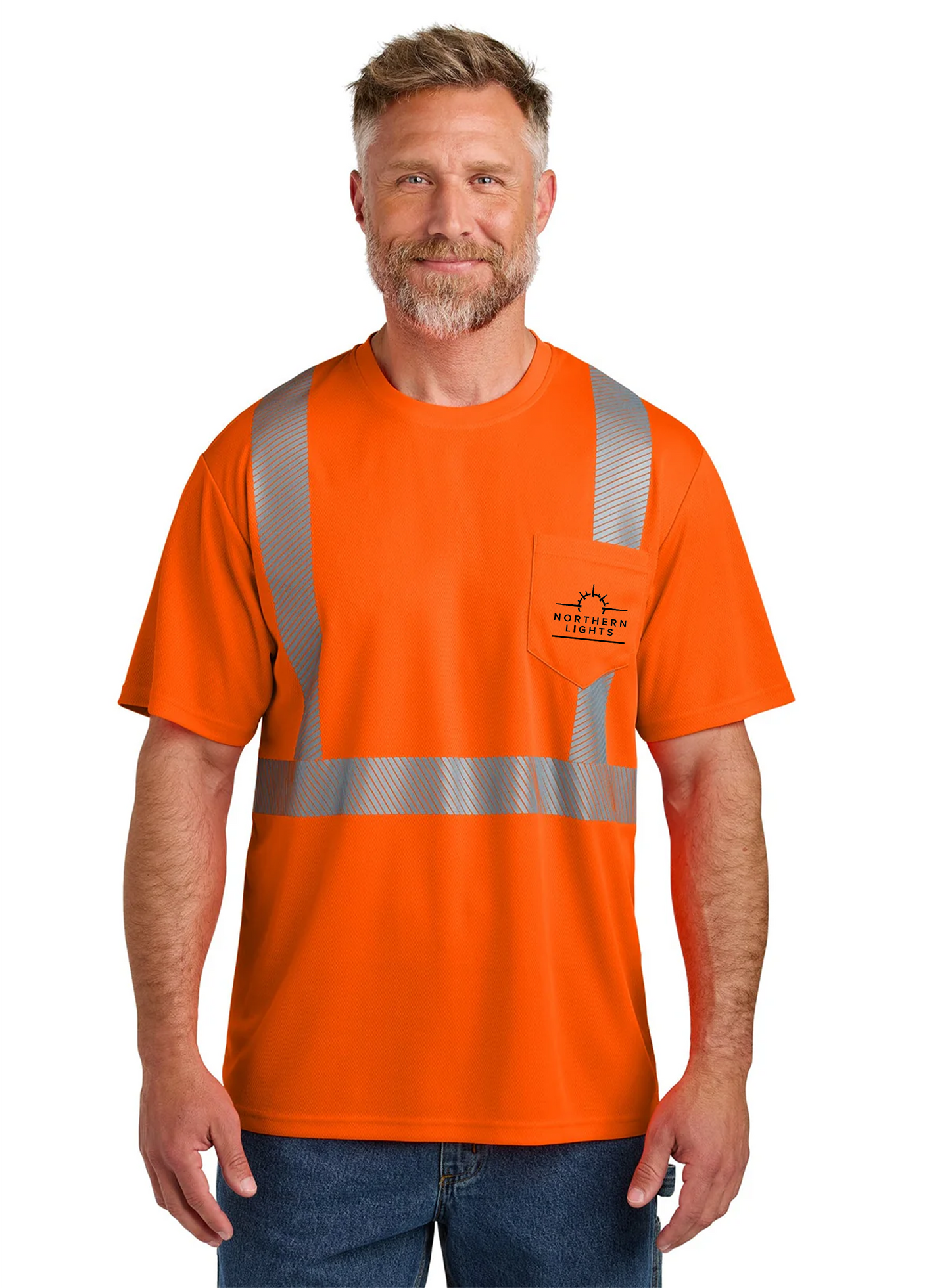 CornerStone ANSI 107 Class 2 Segmented Tape Tee, Safety Orange [Northern Lights Locating & Inspection]