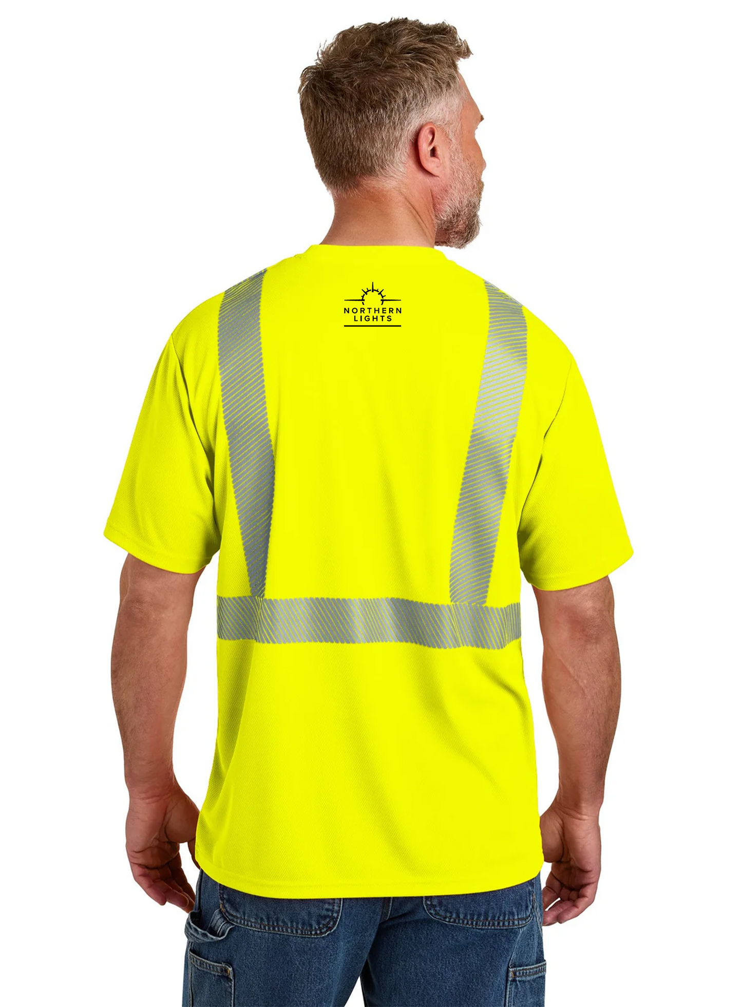 CornerStone ANSI 107 Class 2 Segmented Tape Tee, Safety Yellow [Northern Lights Locating & Inspection]