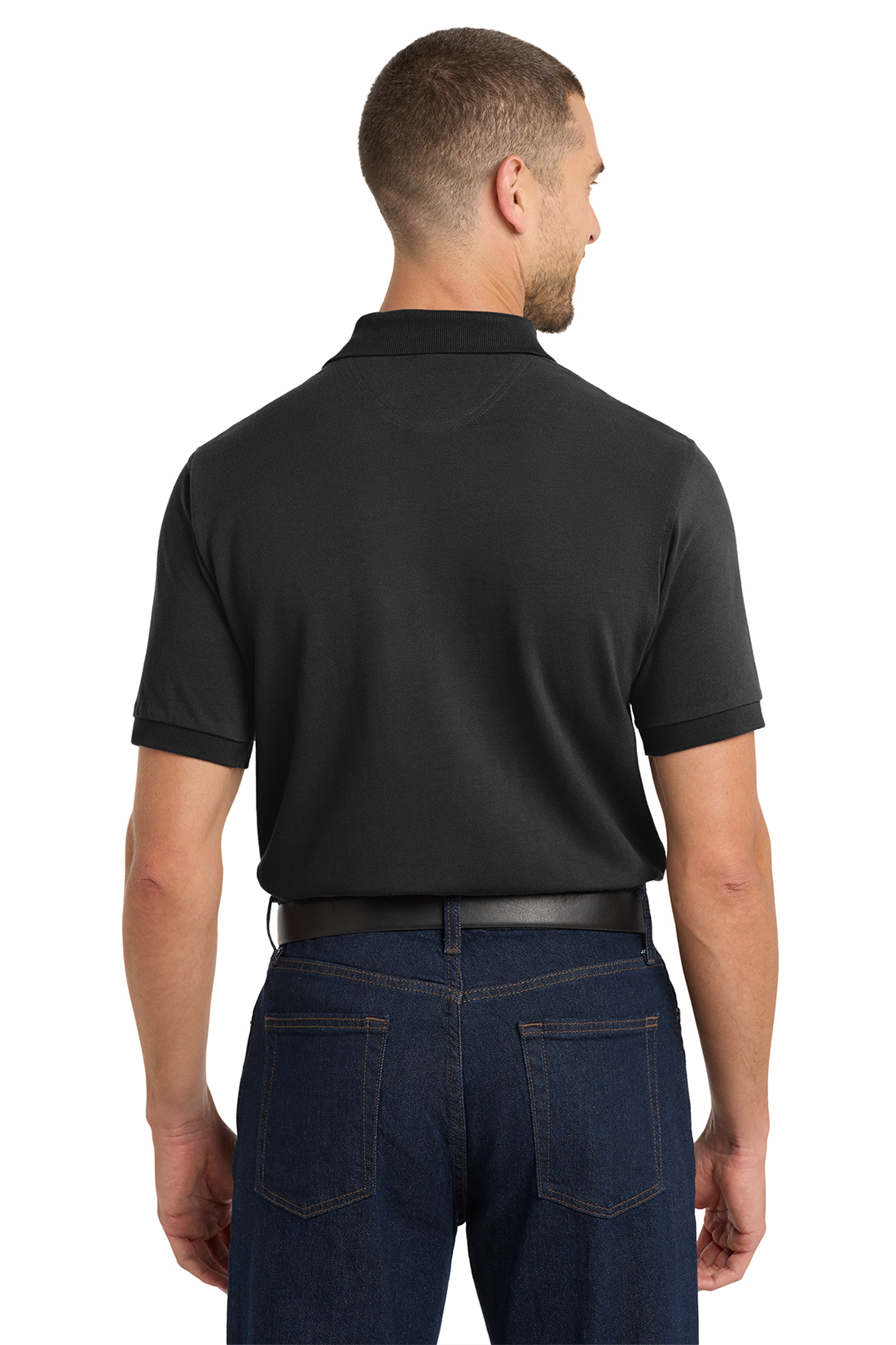 Port Authority Heavyweight Customized Cotton Pique Polos, Black [Mechanical Solutions]
