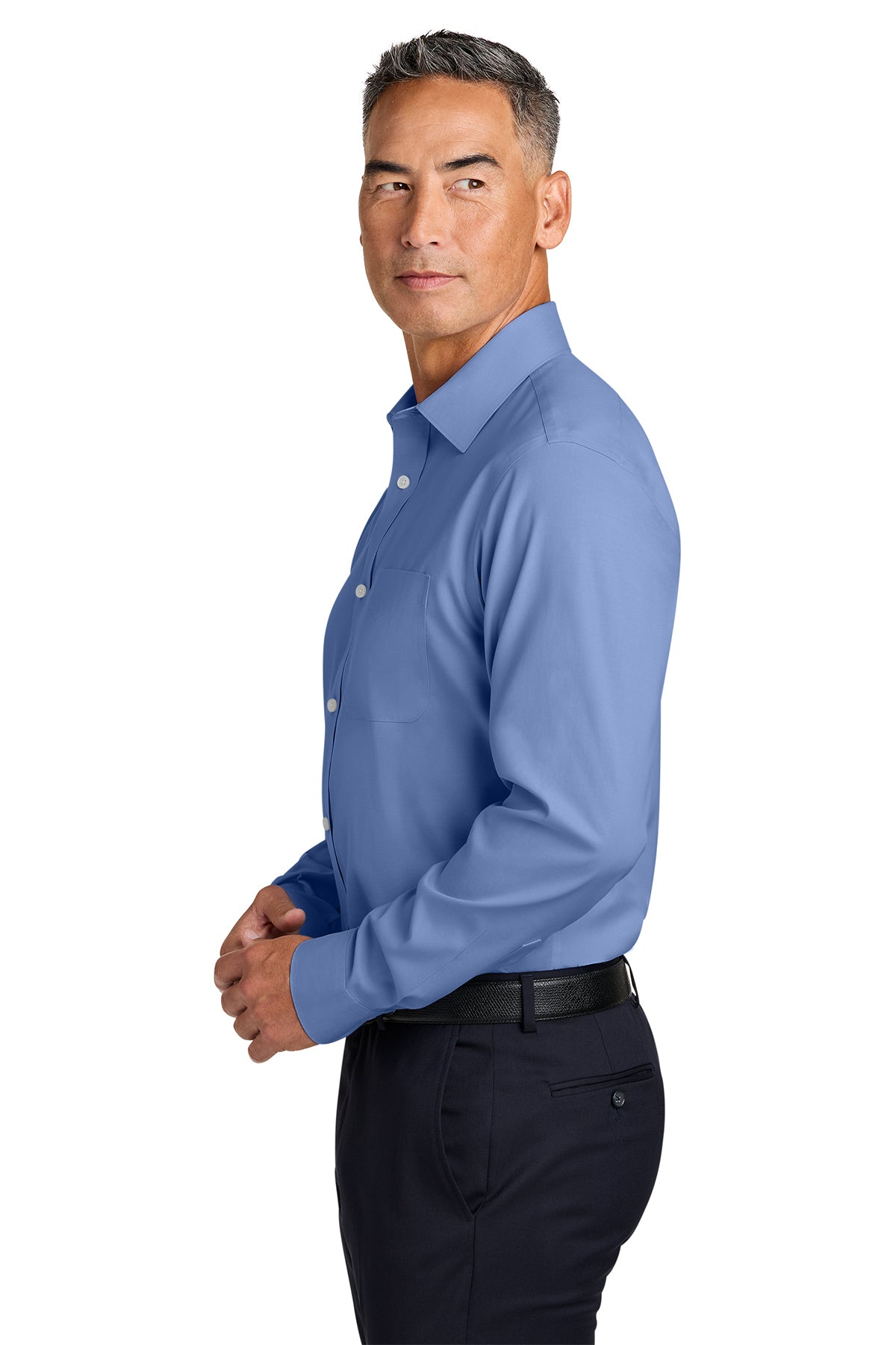 Brooks Brothers Wrinkle-Free Stretch Pinpoint Spread Collar Shirt, Cobalt Blue