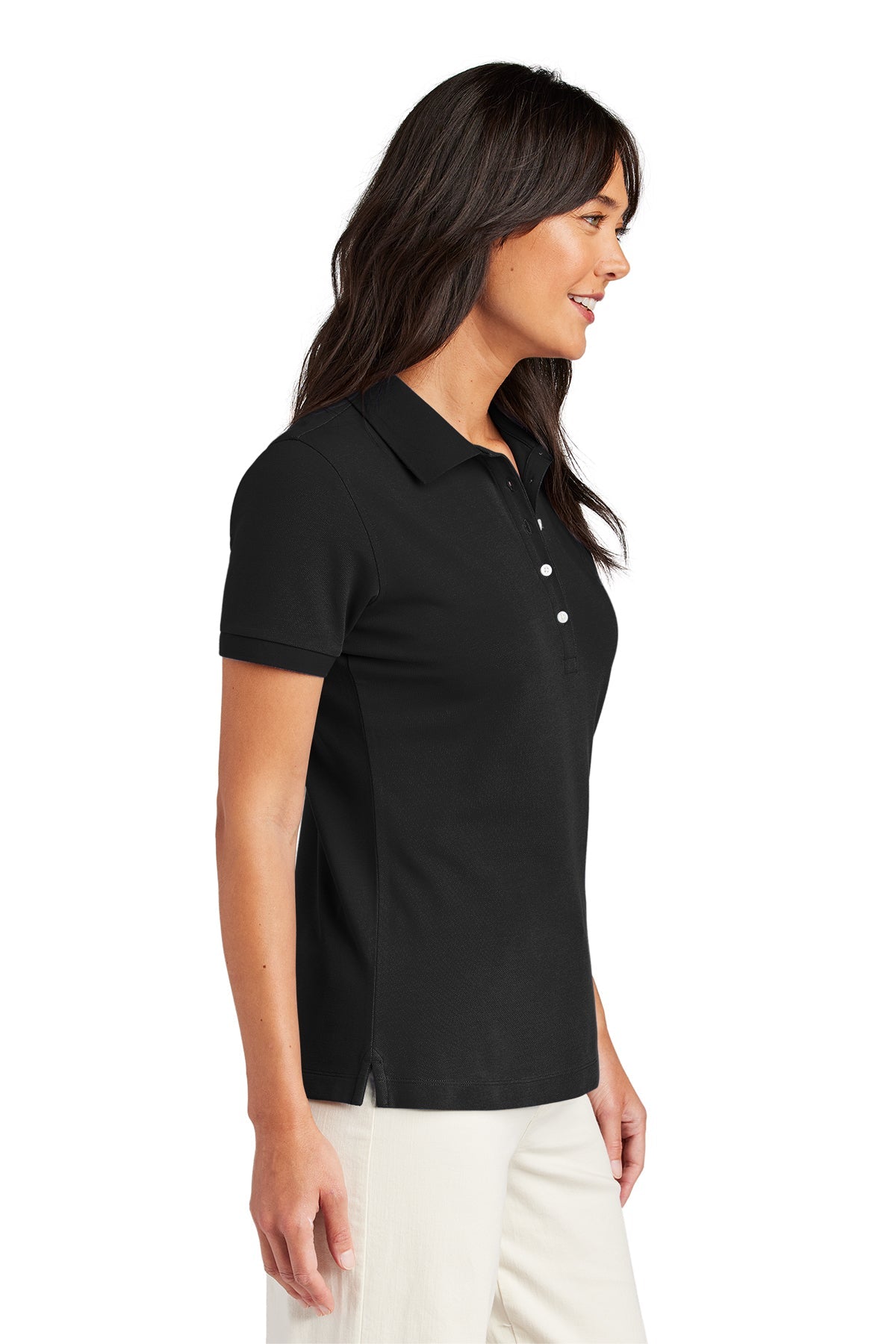 Brooks Brothers Women’s Pima Cotton Pique Custom Polos, Deep Black