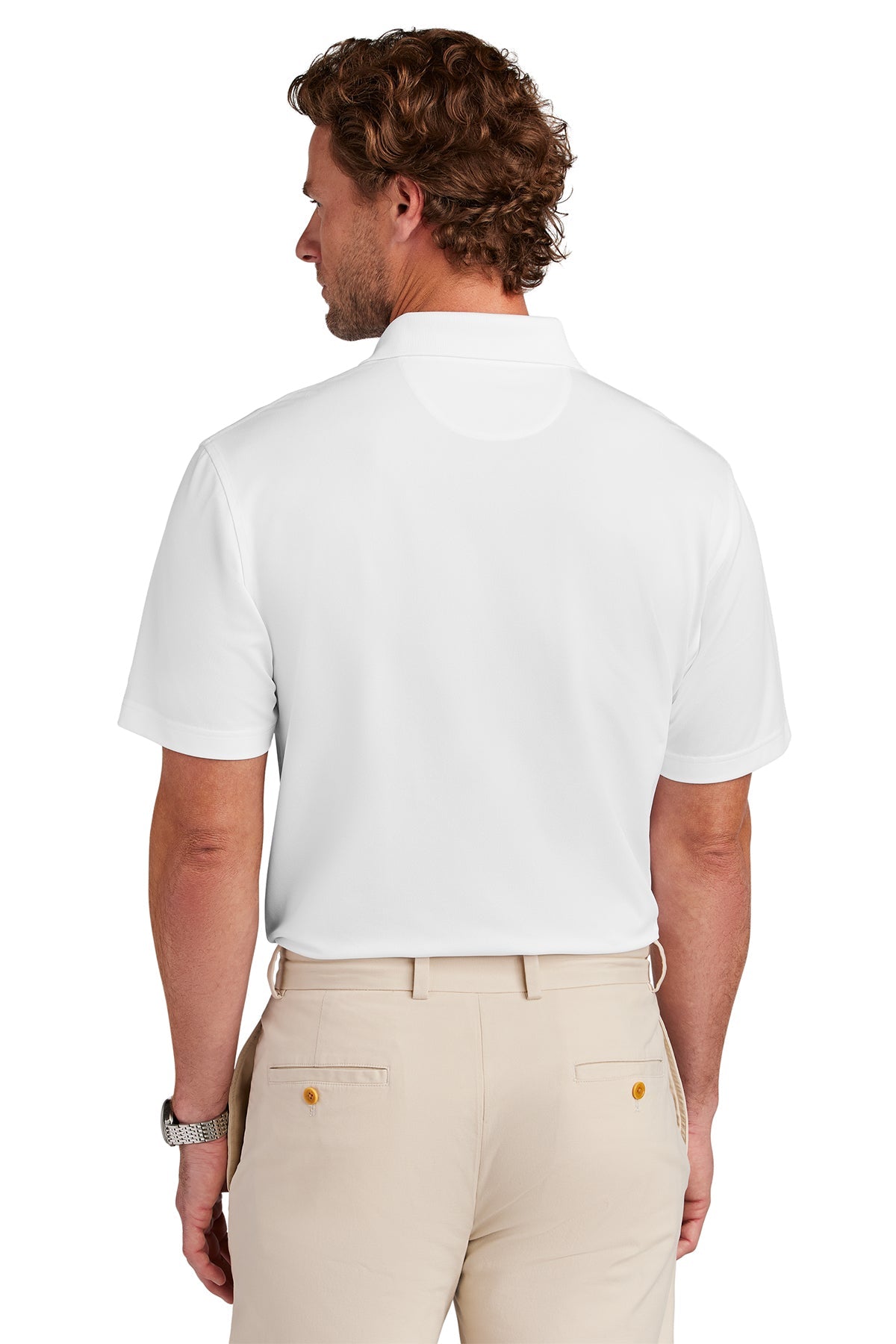 Brooks Brothers Mesh Pique Performance Custom Polos, White [Lake Erie Arms]