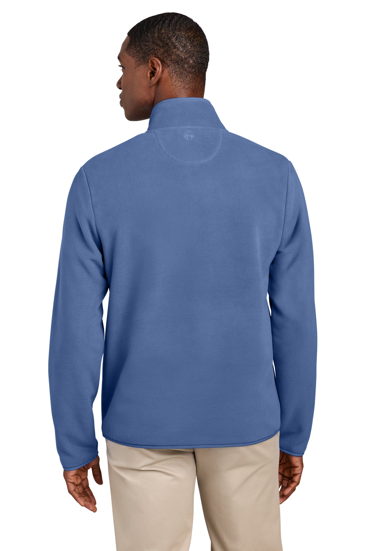 Brooks Brothers Fleece Custom 1/4-Snap Neck, Charter Blue
