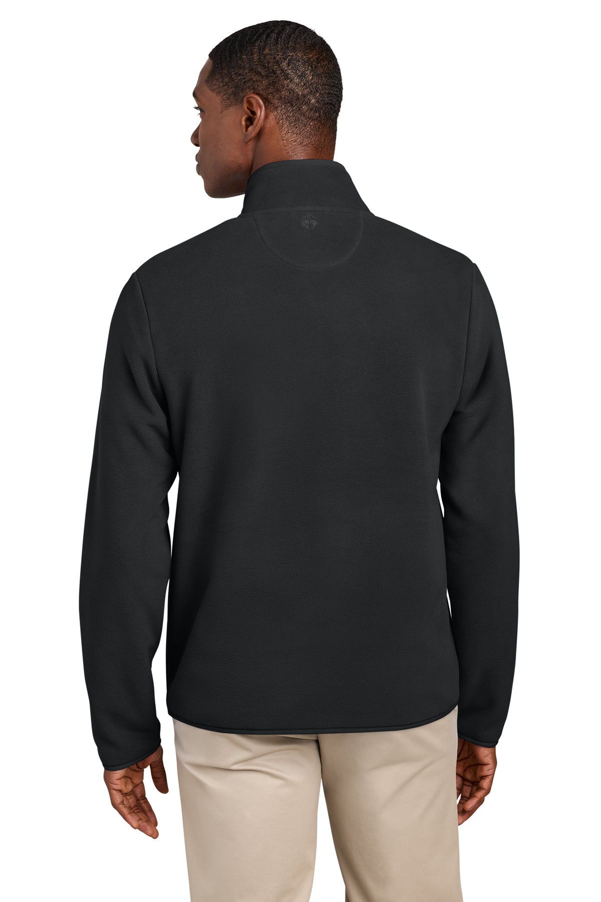 Brooks Brothers Fleece Custom 1/4-Snap Neck, Deep Black