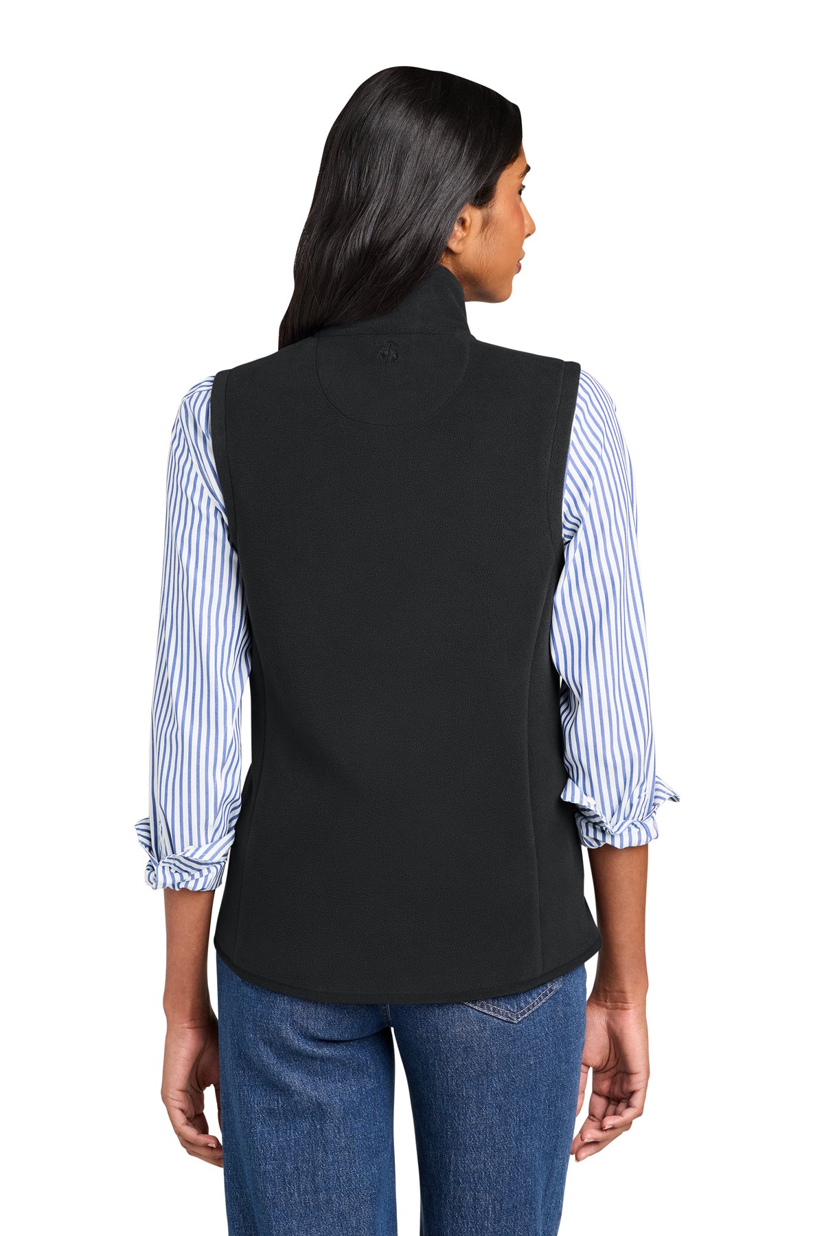 Brooks Brothers Women’s Custom Fleece Vest, Deep Black
